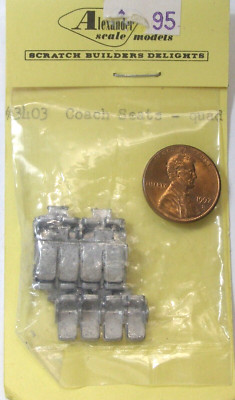 Alexander HO Scale Model RR #3403 Coach Seats Quad Die Cast   BPI