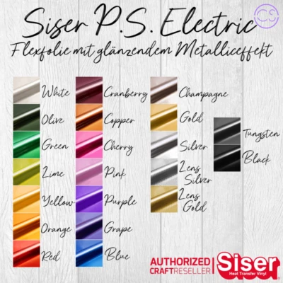 (36,67€/m²) Flexfolie Siser P.S. Electric ca. DIN A4 (20x30cm)