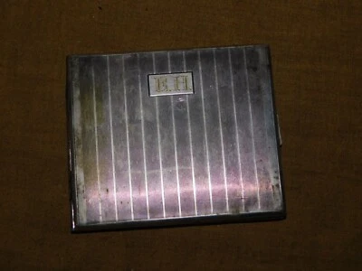 Beautiful Cigarette Case Chiseled Well Alpaca Initials EH! Stamped Hoka - Image 1 of 4