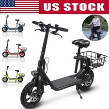 Adult Sports Electric Scooter with Seat Big Wheel Folding Electric Bike Commuter