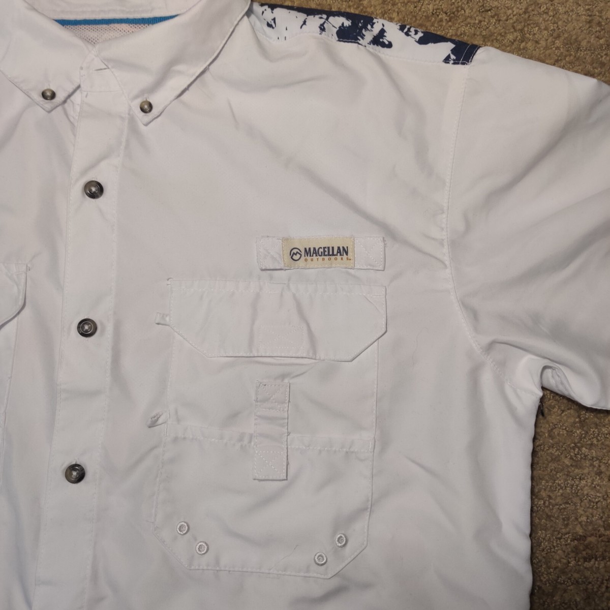 Magellan Outdoors Men's Shirt Lake Fork Americana Flag