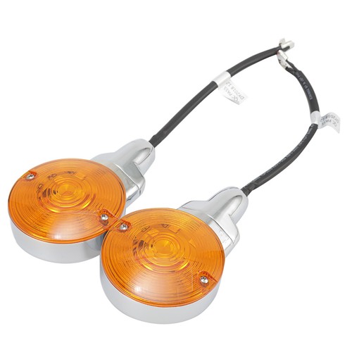 Pair Amber LED Front Turn Signal Light For Harley Touring Electra Tour Glides - Foto 5 di 12