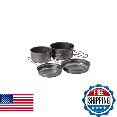 Snow Peak Titanium Multi Compact Cookset - Ultralight Camping Cookware Set with