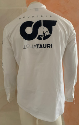 ALPHA TAURI, SKUDERIA,hochwertige HEMD,Shirt,Langarm,Gr (L) ,Weiss,BAUMWOLLE