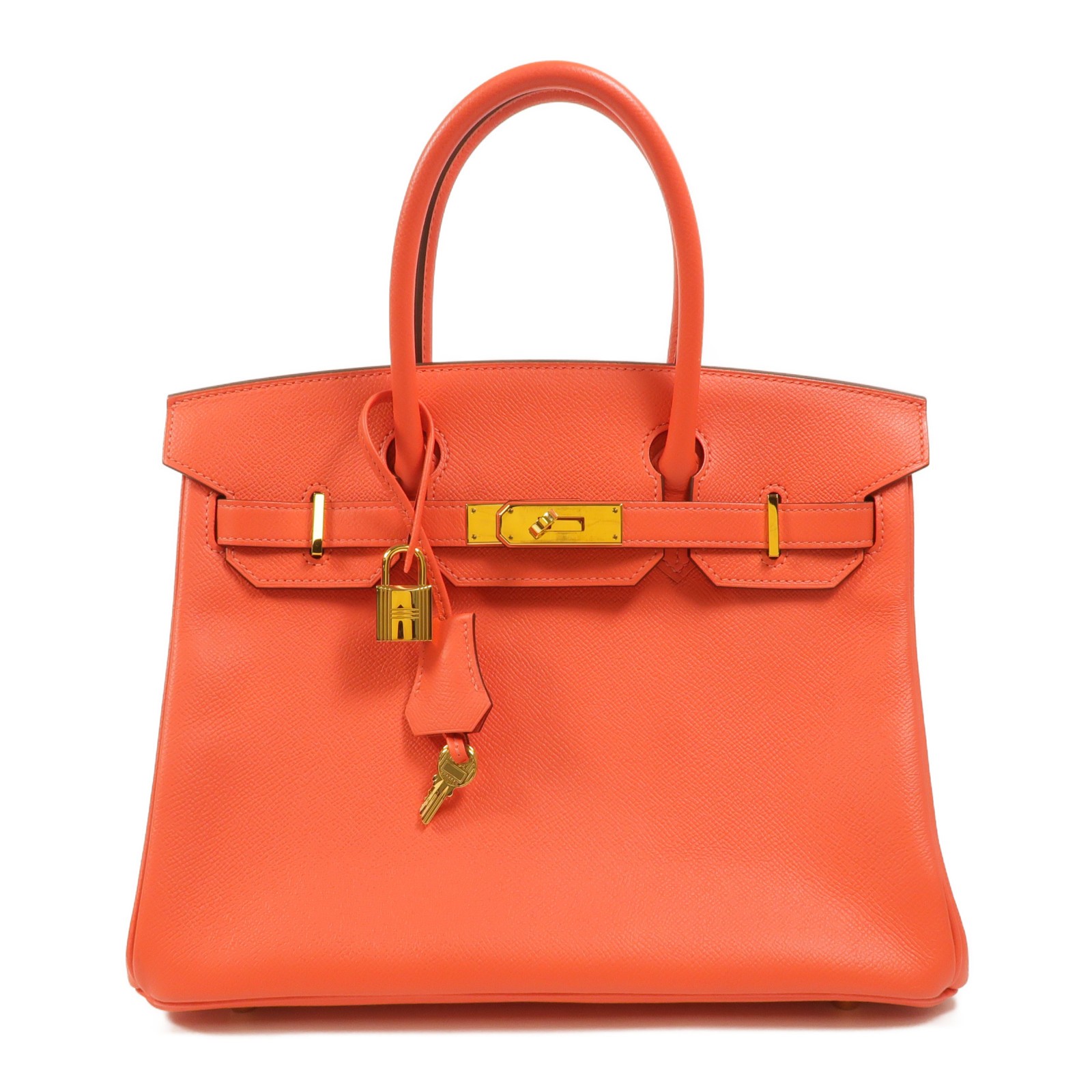 HERMES GHW Birkin 30 Handbag Epsom Leather Rose Jaipur