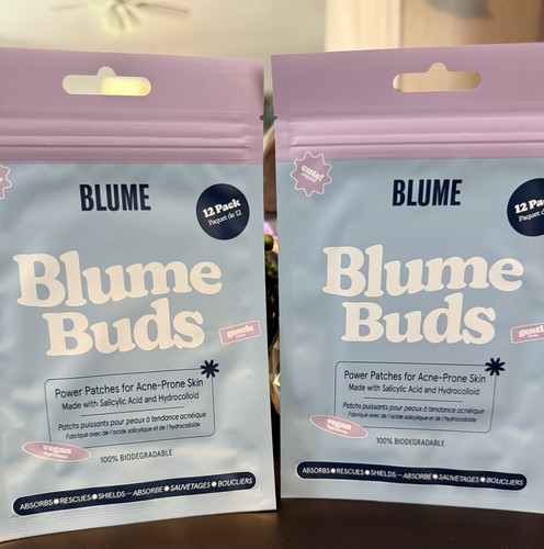 NEW 2X Blume Buds Acne Power Patches Travel Packs 12 Patches Each (24 Total) - Picture 2 of 6