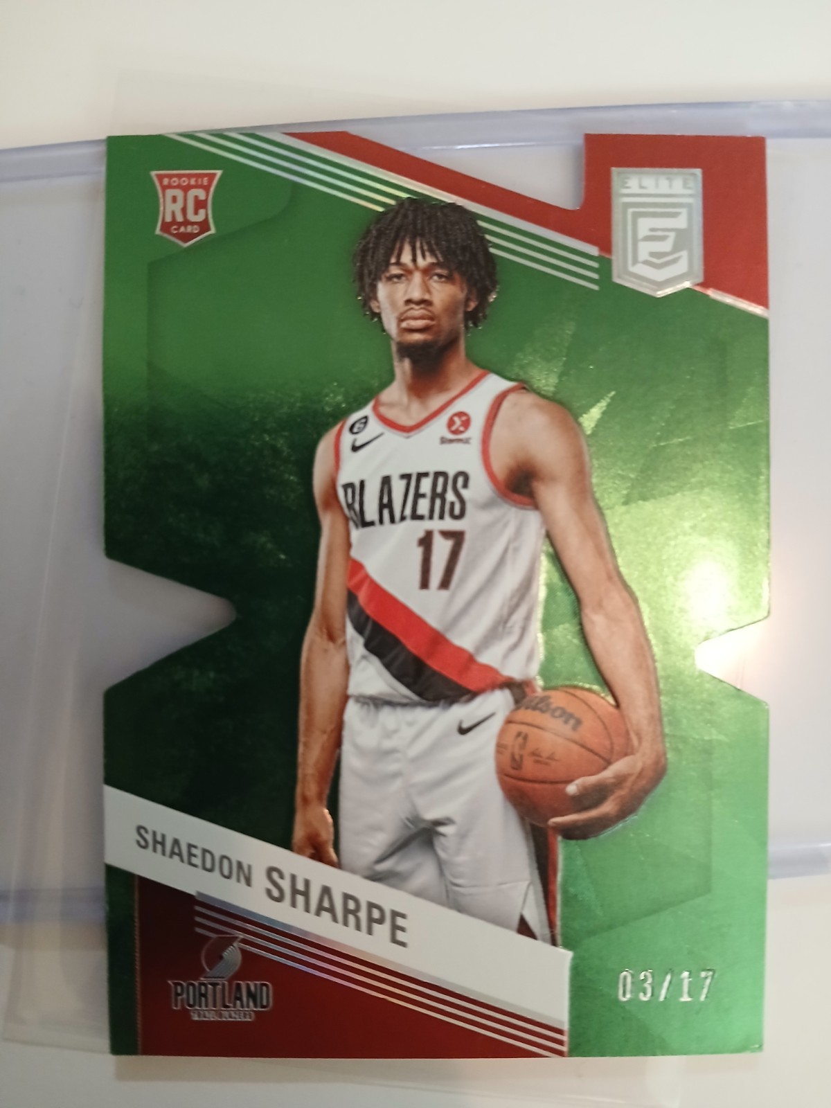 2022-23 Panini Elite Shaedon Sharpe RC #244 Green Status/17