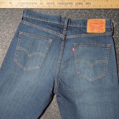 Levi's Men's Blue Medium Wash Denim Jeans Slim Fit Tapered 5-Pocket Button