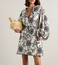Zimmermann Tallow Embroidered Mini Dress White Size 2 AU/UK 12 US 8 EUC $750