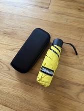 YOOBURE Yellow Striped Compact Folding Men's Umbrella with Black Case