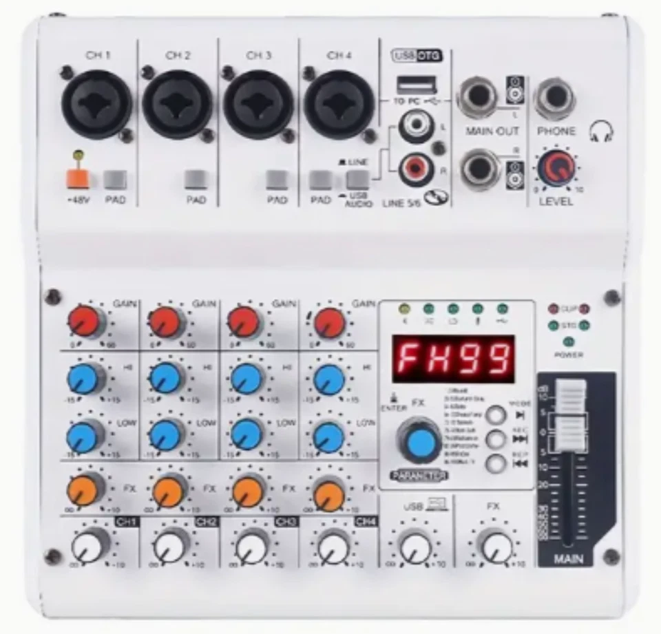 6 Channel Mixer Bluetooth MP3 99FX EQ USB Stage Studio DJ-Lowest Internet Price! - Image 2 of 4