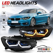 RH+LH Voll LED Scheinwerfer f�r BMW F32 F36 F80 2013-2020 Gelb/Wei� DRL Lamps