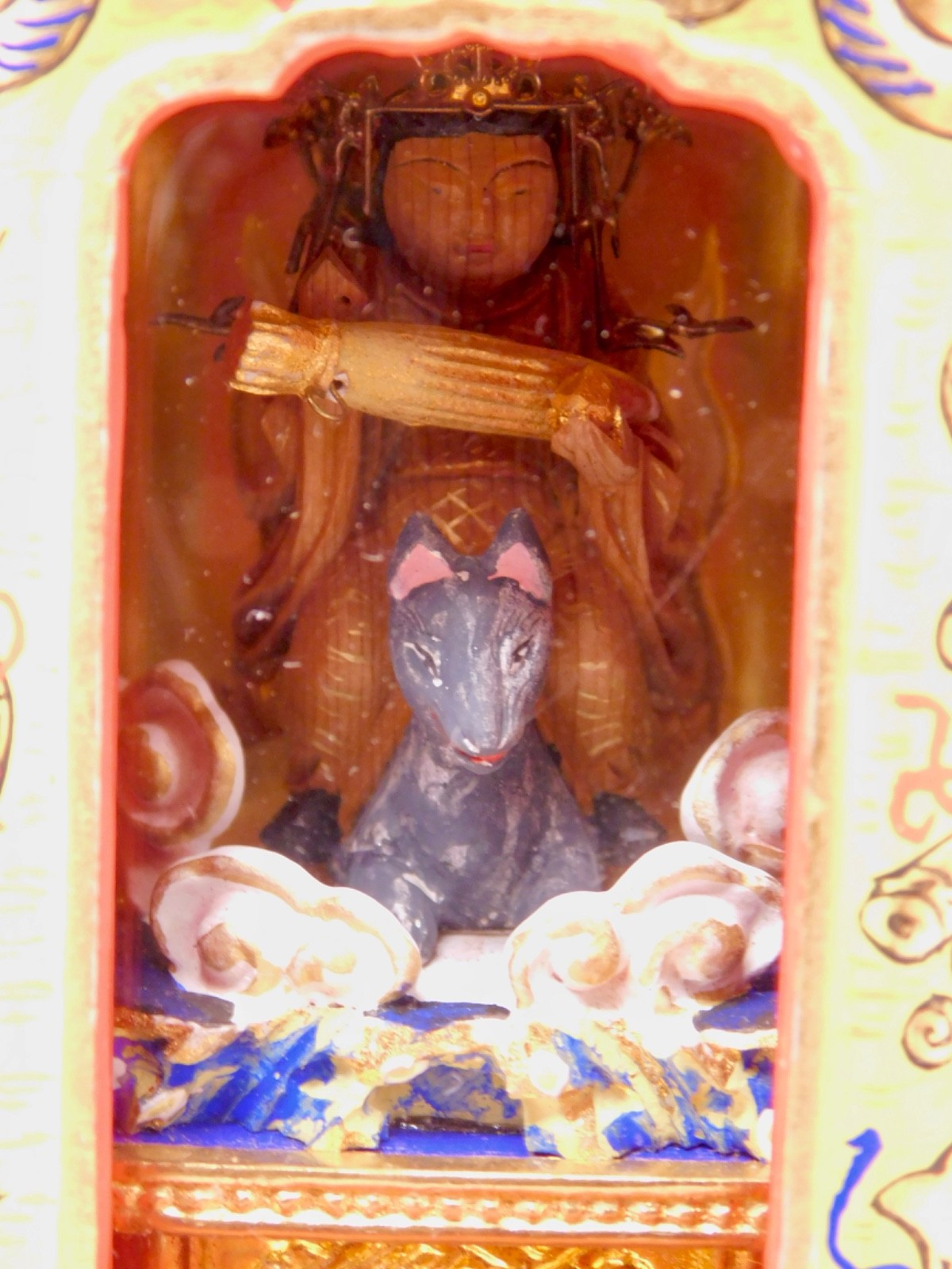 VTG Zushi Buddhist Goddess Dakini Travel Shrine Altar Mini Japan