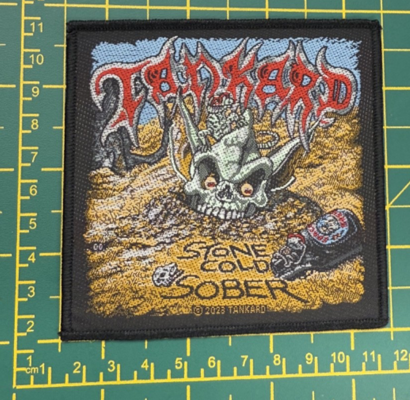 Tankard Stone Cold Sober Woven Sew On Patch Officially Licensed
