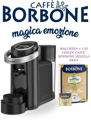 Macchina Da Caffè BORBONE Cialde BLUEMOON Ese 44 mm Blue Moon + 150 Cialde Nera