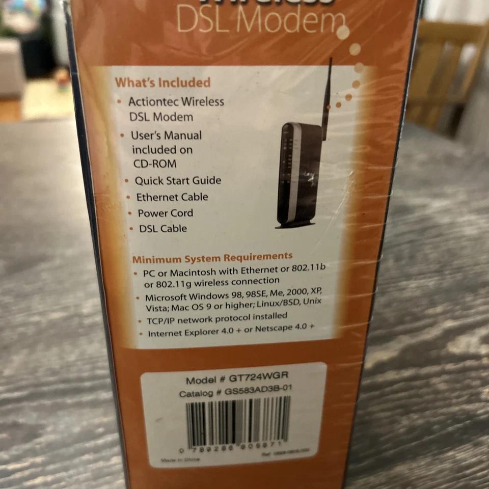 Módem Actiontec 3 en 1 DSL GT724WGR conmutador de 4 puertos, router inalámbrico G nuevo sellado Foto 4 de 4
