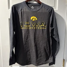 Iowa Hawkeyes Large Men's Gray Long Sleeve NCAA Colosseum Athletics football