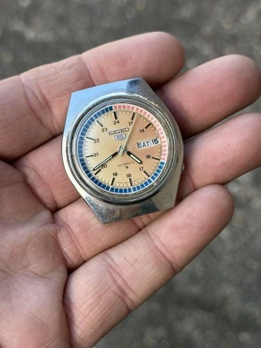 Vintage Seiko 5 6309-8500 Great Patina Runs When Shaken Parts & Repair