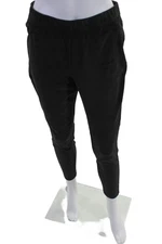 H By Halston Womens Elastic Waistband Faux Suede Ankle Leggings Black Size 6