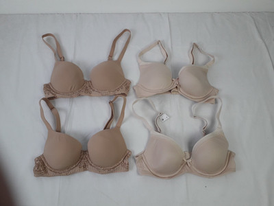 M&S 4pcs Underwired Moulded T-Shirts Bras Beige NEW