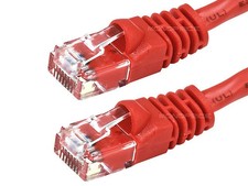 Monoprice Cat5e Ethernet Patch Cable 5ft Red Snagless RJ45, 350MHz, UTP, 24AWG