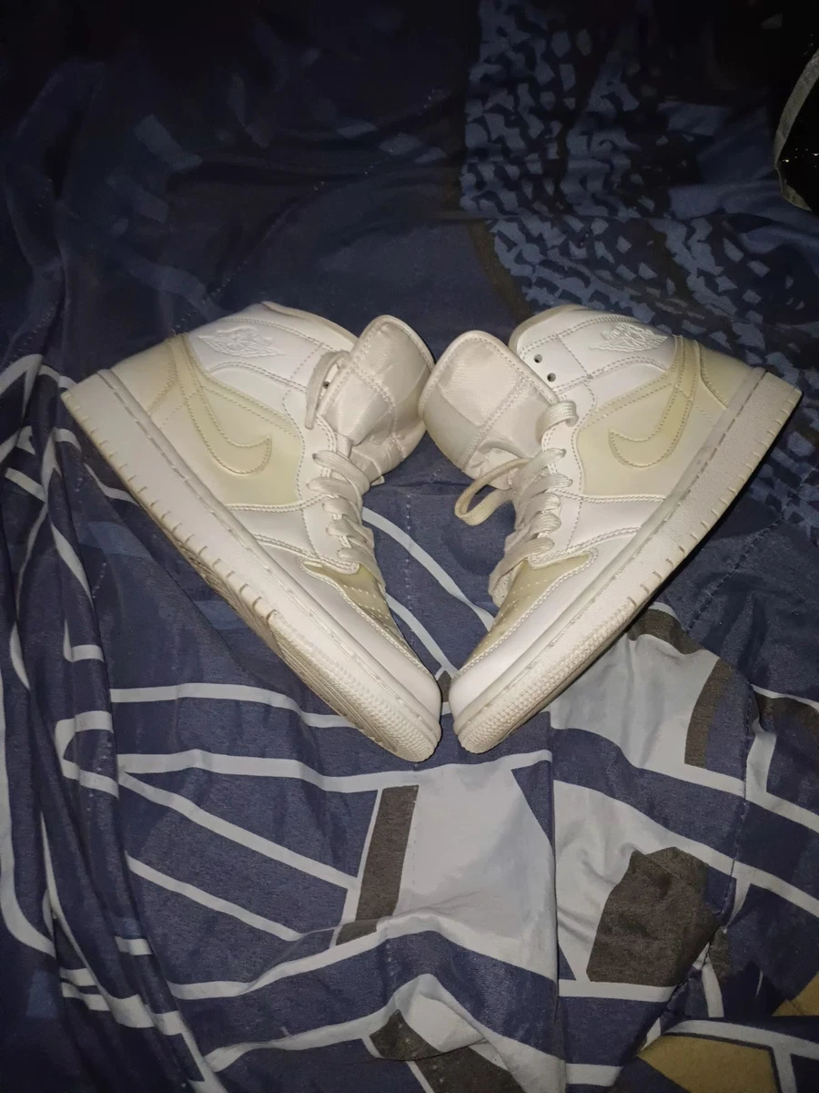 Jordan 1 Mid Triple White Patent W for sale | eBay