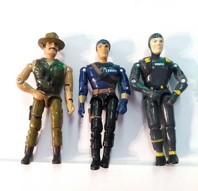 Lanard - THE CORPS! Lot Of 3 Figures Croc, John Eagle & Shark 1986