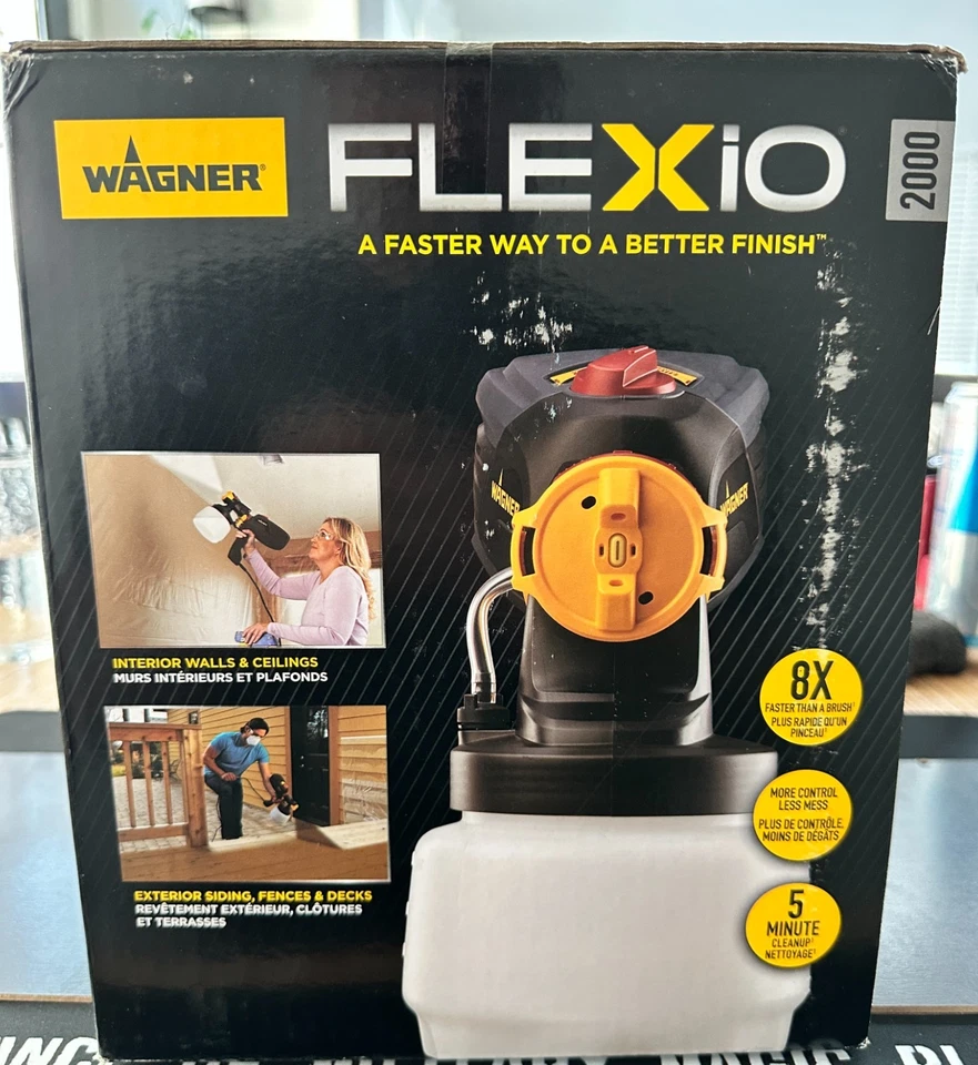 Pulverizador de pintura Wagner Flexio 2000 HVLP con estuche, interior exterior nuevo en caja Foto 3 de 3