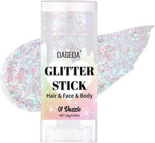 Dazzle White Body Glitter Stick, Hair Sparkly Face Glitter Makeup