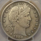 1908 Barber Half Dollar 50c PCGS Certified XF45