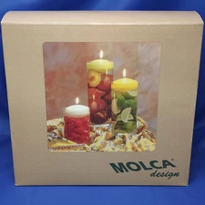 MOLCA Design Glass Cylinder Floating Candle Set - 3 Cylinders & 3 Candles