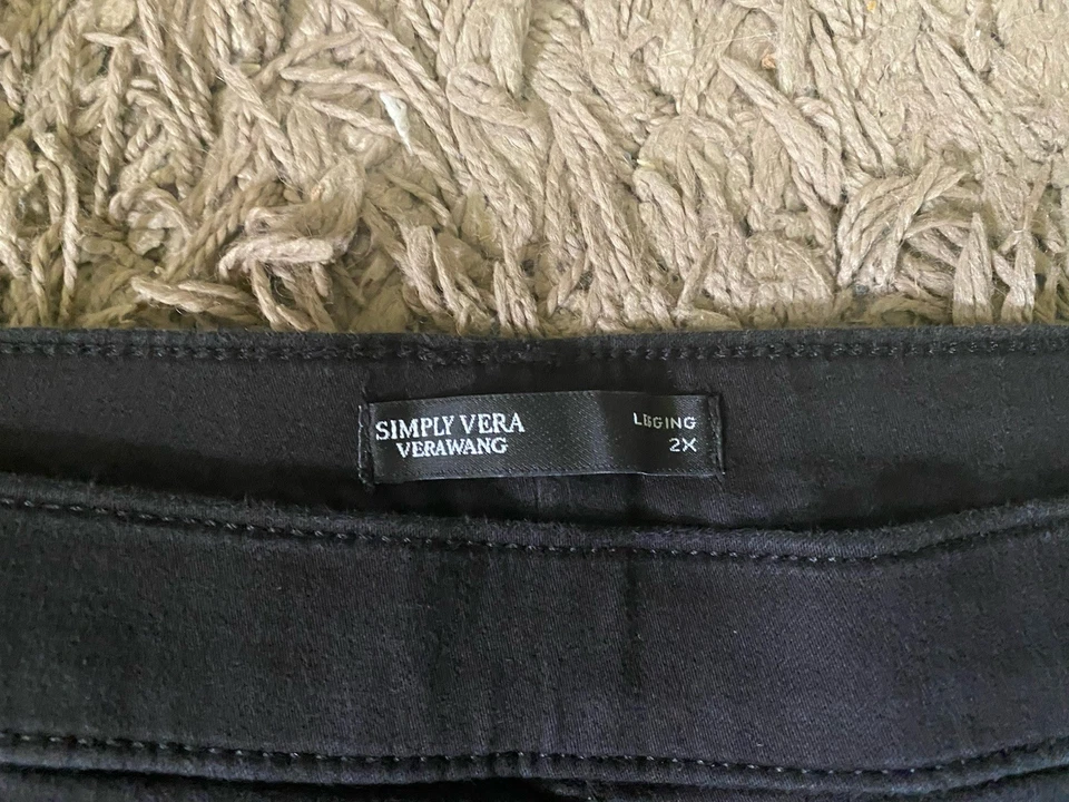 Legging Simply Vera Wang Talla 2X Negro Elástico Pantalón Denim Jean Informal Oficina Foto 4 de 4