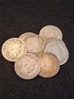 Picker’s Bag of x8 CIRC 90% Silver BARBER QUARTERS MIXED DATE.          #MF-0606