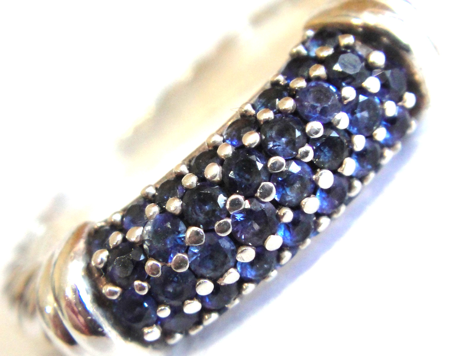 DAVID YURMAN SILVER PAVE STACK BLUE SAPPHIRE RING - image 2