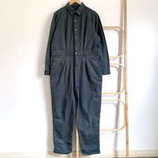 SUK WORKWEAR grey green ringer suit long body boilersuit coveralls sz 18