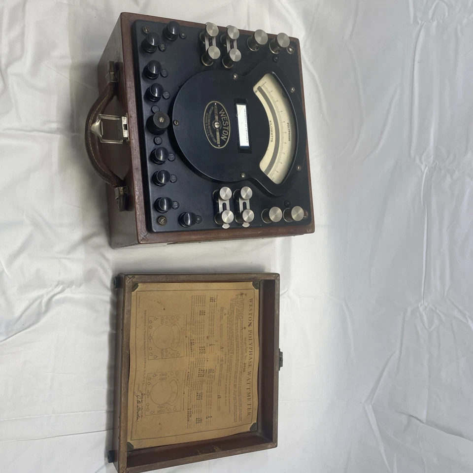VINTAGE WESTON AC DC VATÍMETRO PORTÁTIL ESTÁNDAR Foto 2 de 4