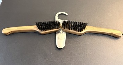 Vintage japanische klappbare Schuhputzbürste Schuhlöffel Aufhänger Holz Reisebürste