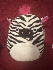 Squishmallow Strips Soft Plushy Zebra Hot Pink Tracey 8 Stuffed Animal W/Tag