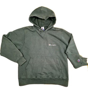 Champion Hoodie Forest Green Pullover Medium Pulli gesticktes Logo