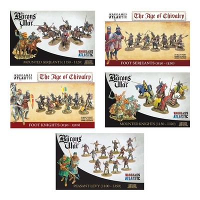 Age of Chivalry unbemalte Plastikfiguren Bausätze - Maßstab 1:56 Wargames Atlantic