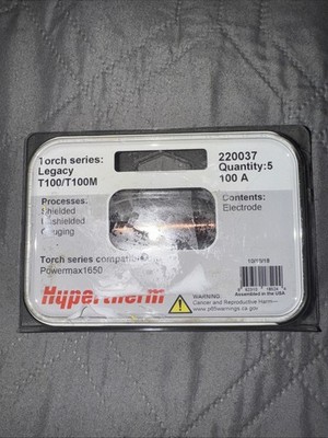 Hypertherm 220037 Electrodes 100A Pack of 5 New Old Stock