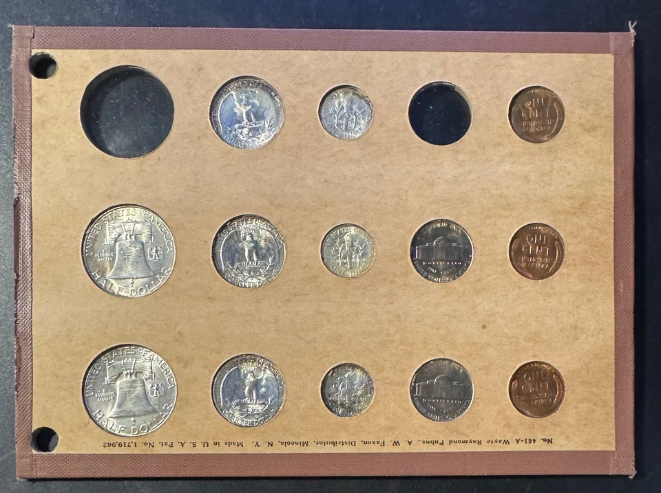 Juego de 13 monedas 1950 PDS UNC como nuevas en soporte Wate Raymond Foto 2 de 3