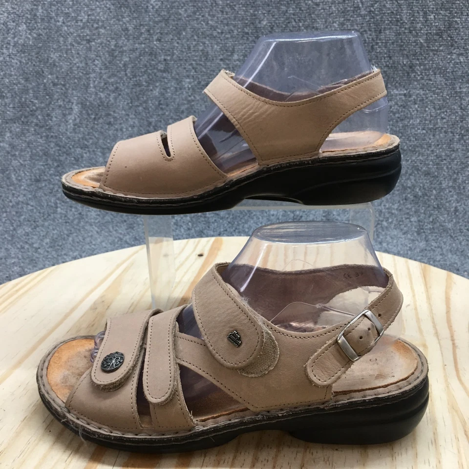 Sandalias Finn Comfort Mujer 39 Gomera Tirantes Beige Cuero Hebilla Informal Cuña Foto 2 de 4