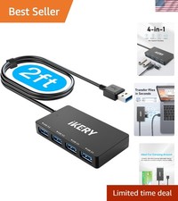 4-Port USB 3.0 Hub, High Speed 5Gbps Data Transfer Hub for Laptop, PC, MacBoo...