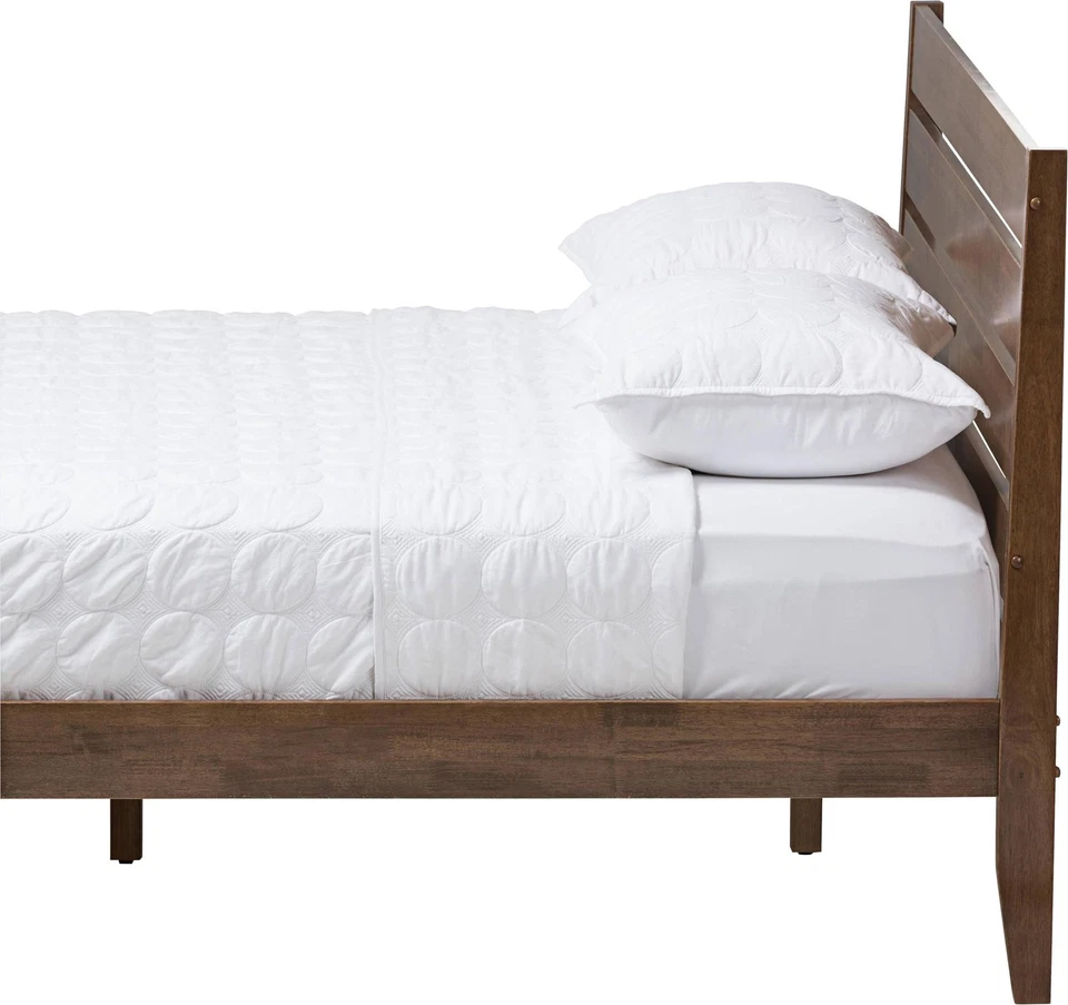 Baxton Studio Elmdon Walnut Wood Full Platform Bed Foto 2 de 3