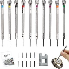 10 Stück Uhrmacher Schraubendreher Set Mit Entmagnetisierer,0.6Mm-2.0Mm Präzisio