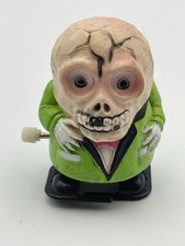 Vintage Halloween Skull Man Wind Up Toy TESTED AND WORKING Nice Condition