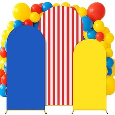 Tingjoo 3 Pack Arch Backdrop Cover Stretchy Carnival Themed 4Ft 5Ft 6Ft