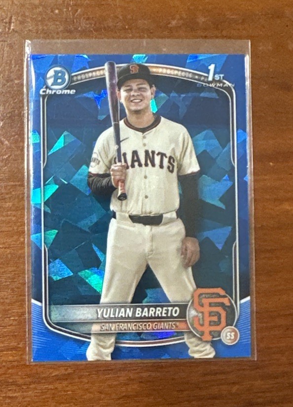 2025 Bowman Chrome Sapphire Yulian Barreto 1st #BCP-229 Giants