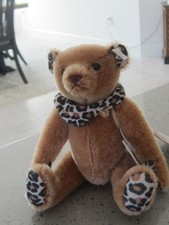 STEIFF MOHAIR TEDDY BEAR LEO WITH SWAROVSKI CRYSTALS NWT'S
